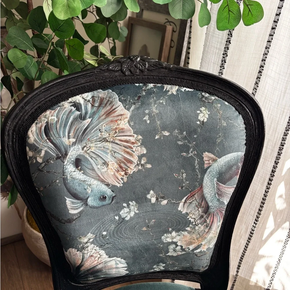 Elegant Teal and Black Accent Chairs